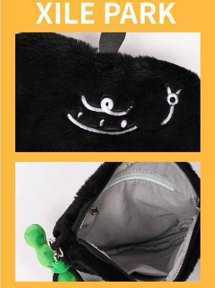 Cartoon Plush Apple Crossbody Bag