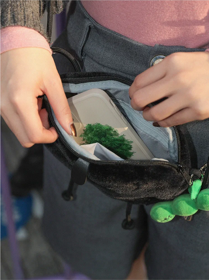 Cartoon Plush Apple Crossbody Bag