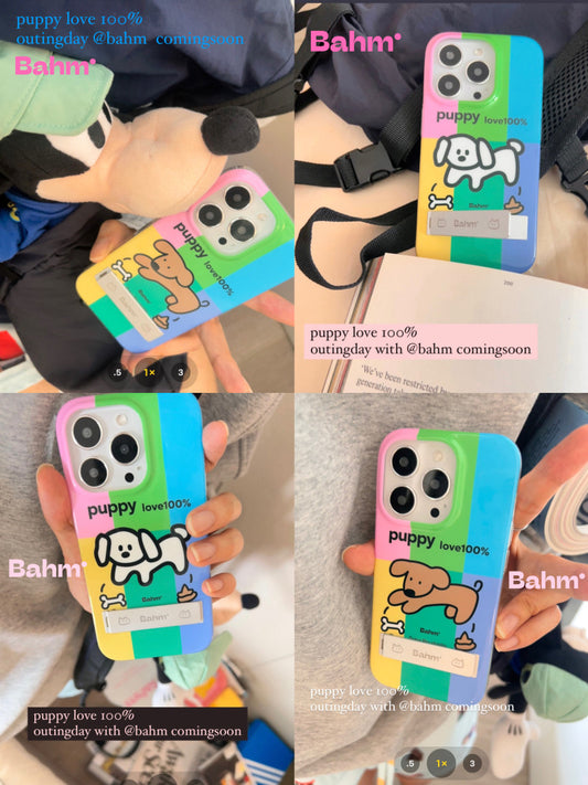 Cartoon Puppy Stand Phone Case