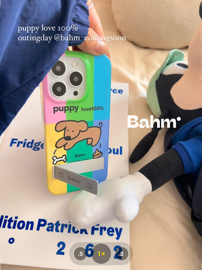 Cartoon Puppy Stand Phone Case