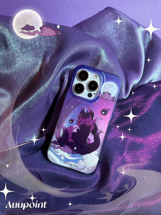 Cartoon Purple Fox Printed Phone Case