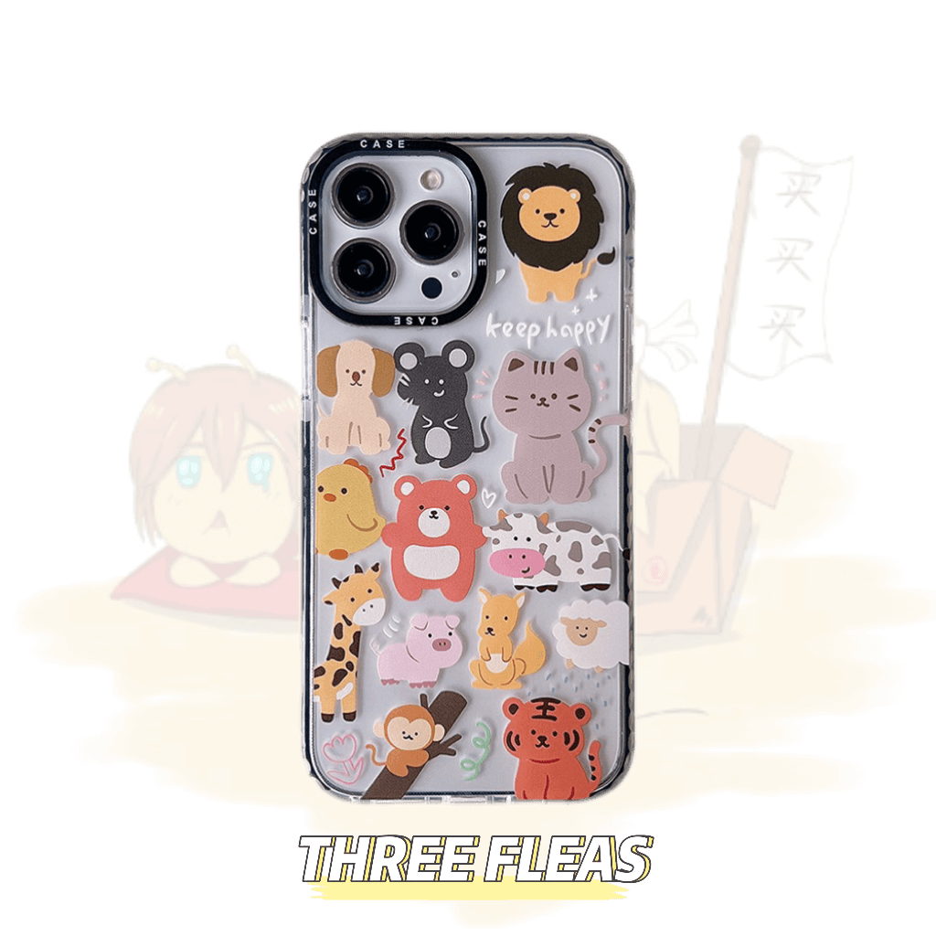 Cartoon Animals Phone Case | phone accessories | Three Fleas