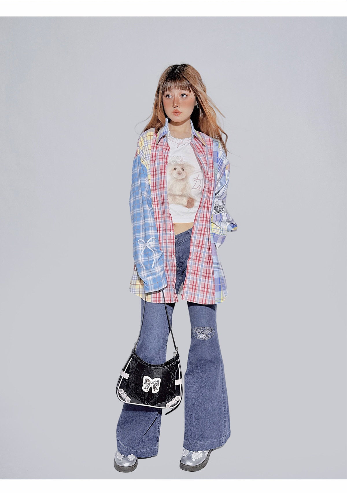 Casual Patchwork Plaid T-Shirt