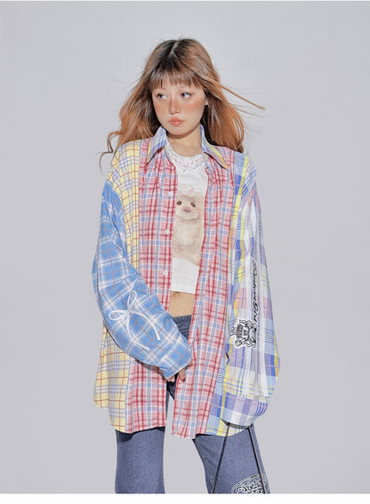 Casual Patchwork Plaid T-Shirt