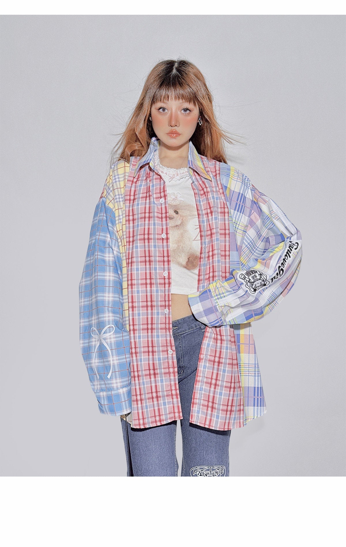 Casual Patchwork Plaid T-Shirt