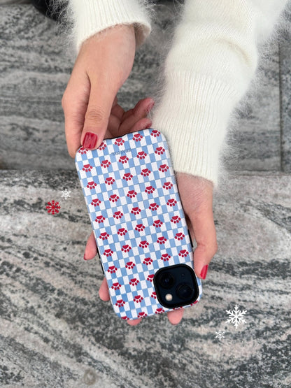 Cat Claws Plaid Printed Double Layer Phone Case