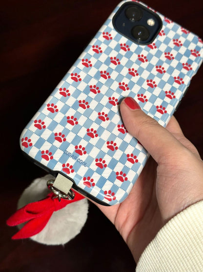 Cat Claws Plaid Printed Double Layer Phone Case