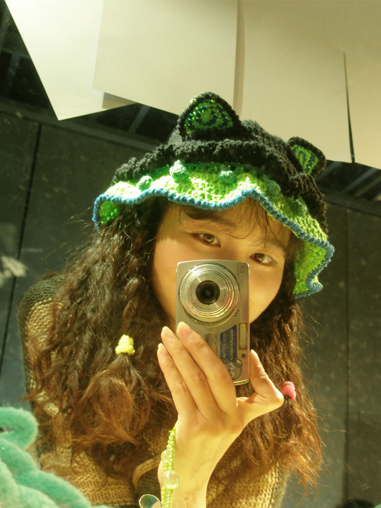 Cat Ears Handmade Crochet Hat - Main Image