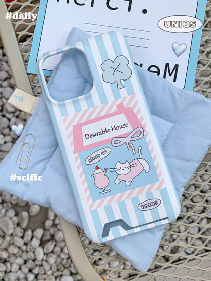 Cat House Printed Card Holder Phone Case