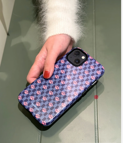 Cat Claws Plaid Printed Double Layer Phone Case