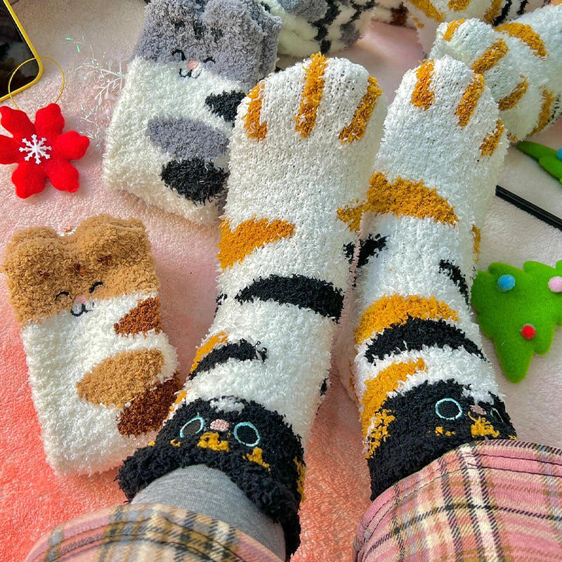 Cats Coral Velvet Socks