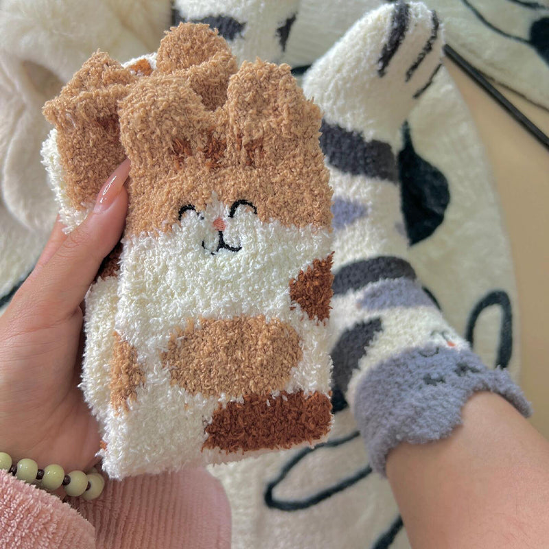 Cats Coral Velvet Socks