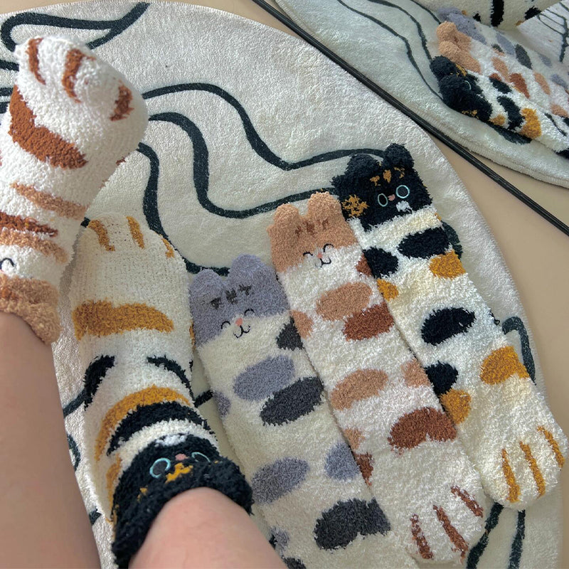 Cats Coral Velvet Socks