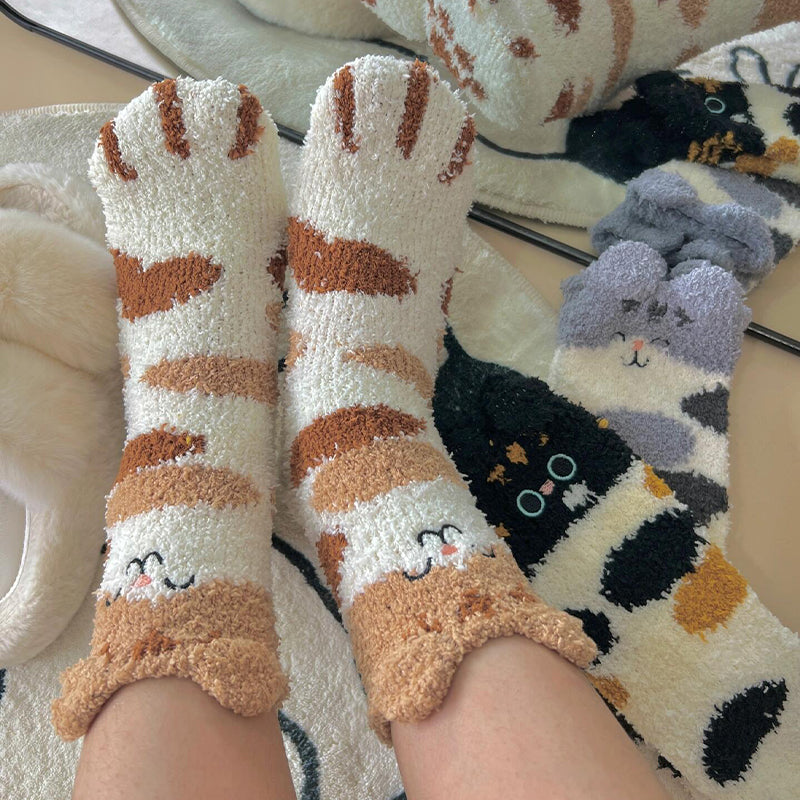 Cats Coral Velvet Socks