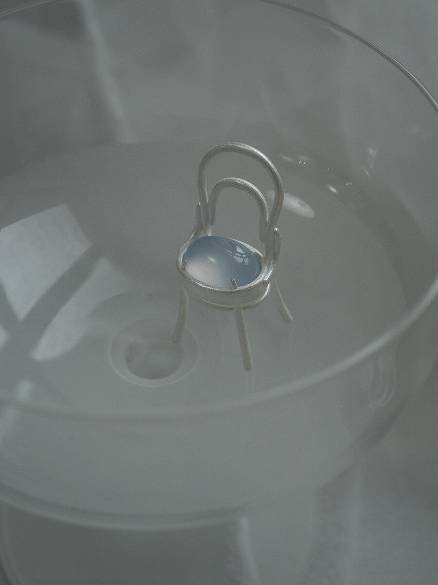 Chair Blue Agate Silver Necklace