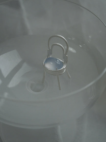 Chair Blue Agate Silver Necklace