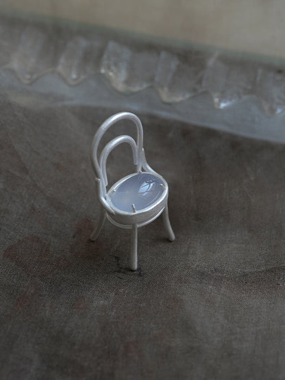 Chair Blue Agate Silver Necklace