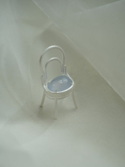 Chair Blue Agate Silver Necklace