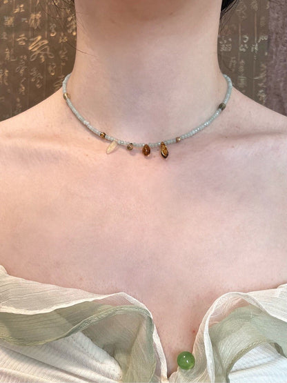 Chalcedony Beaded Necklace