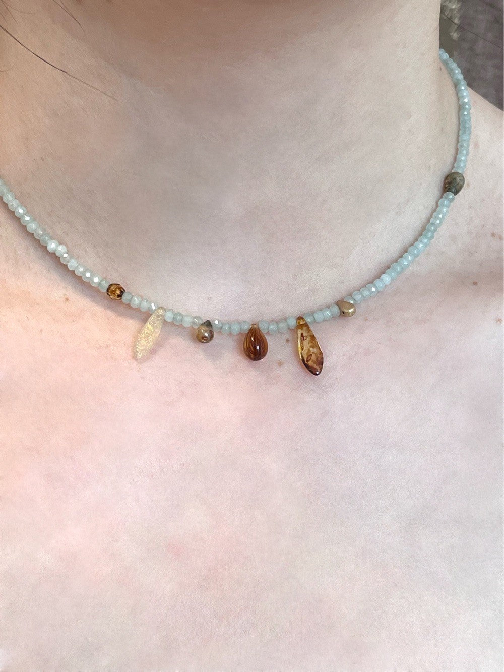 Chalcedony Beaded Necklace