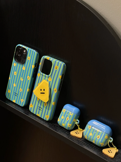 Cheese Printed Striped Phone Case