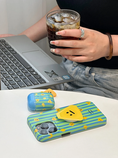 Cheese Printed Striped Phone Case