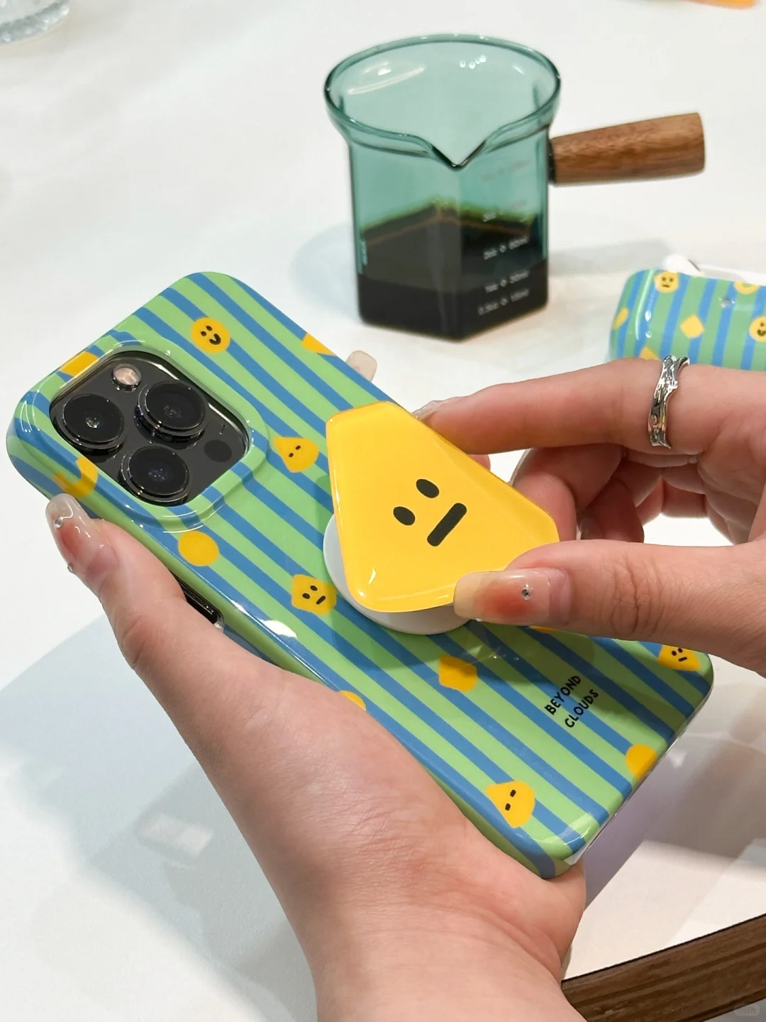 Cheese Printed Striped Phone Case