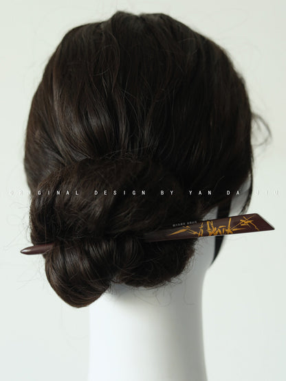 Chinese Lacquer Bamboo Hairpin