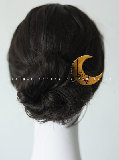 Chinese Lacquer Golden Bamboo Hairpin