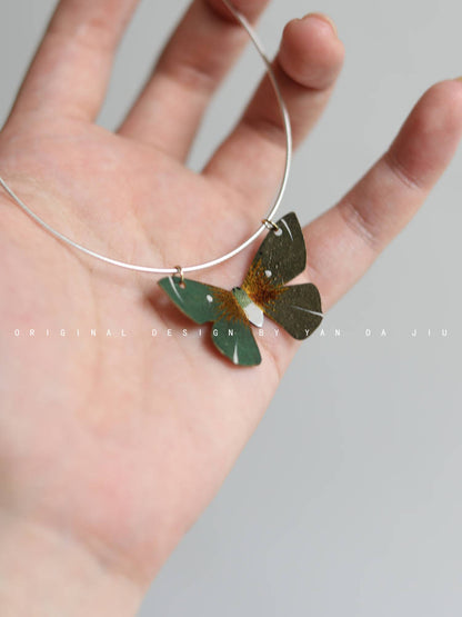 Chinese Lacquer Rusty Butterfly Jewelry