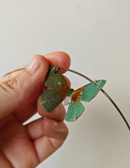 Chinese Lacquer Rusty Butterfly Jewelry