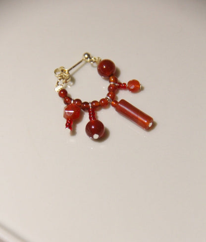 Chinese Red Beaded Earrings