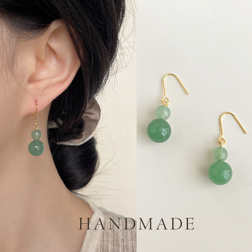 Chinoiserie Gourd Aventurine Earrings