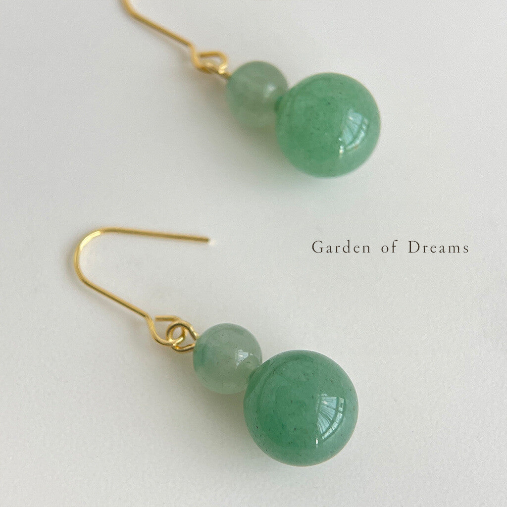 Chinoiserie Gourd Aventurine Earrings