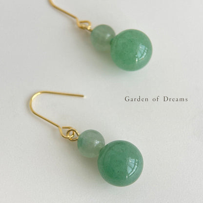 Chinoiserie Gourd Aventurine Earrings