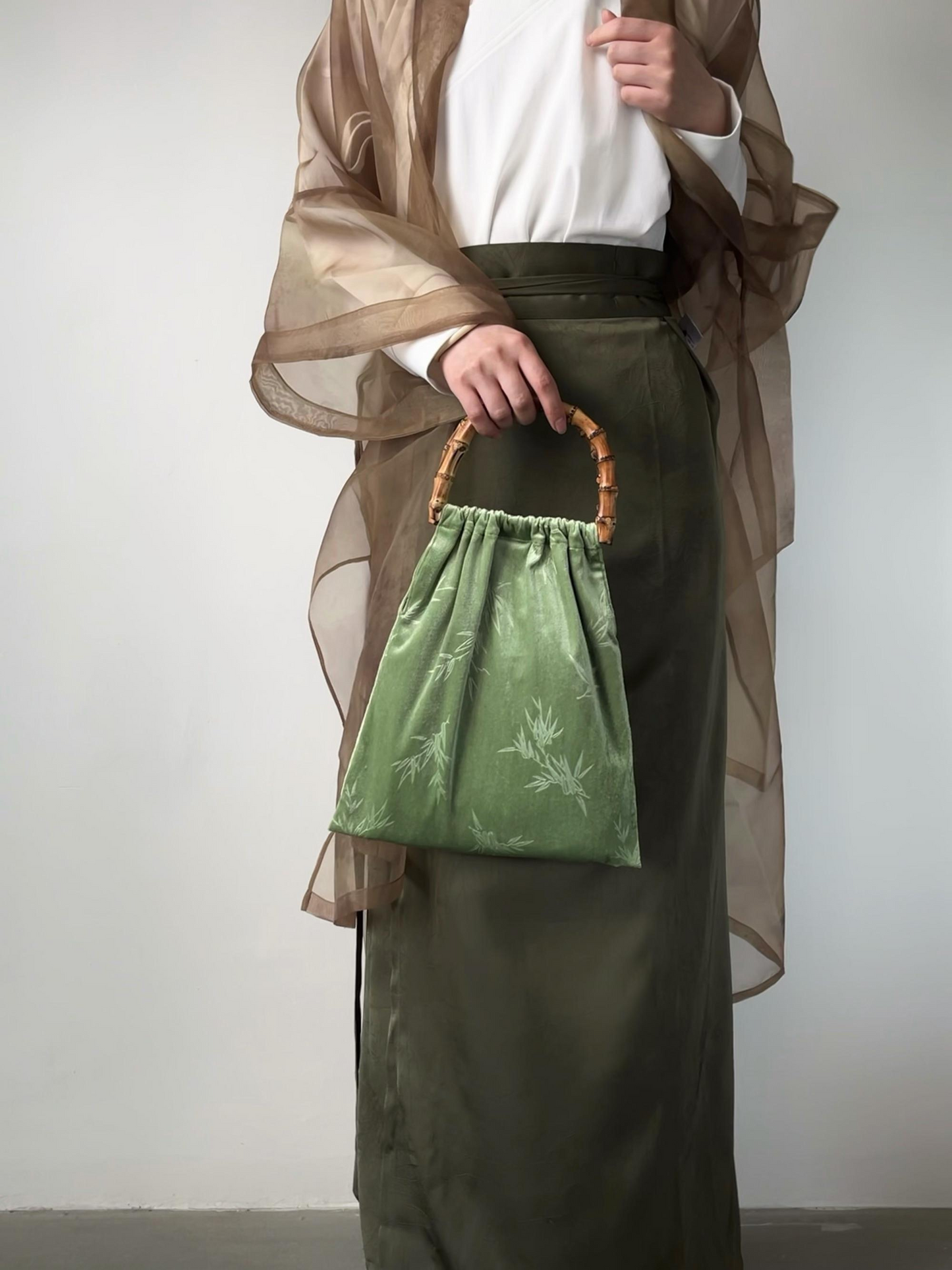 Chinoiserie Bamboo Green Bag