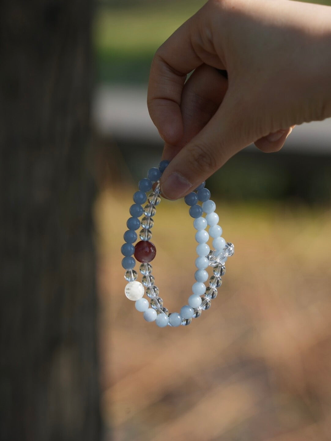Chinoiserie Berry Mist Beaded Bracelet