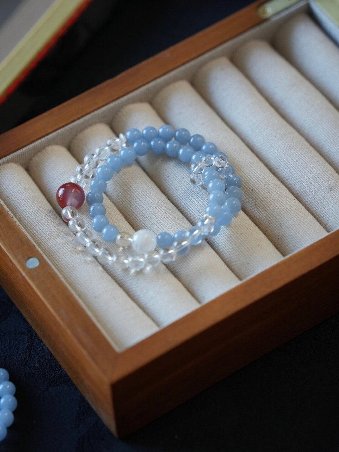 Chinoiserie Berry Mist Beaded Bracelet