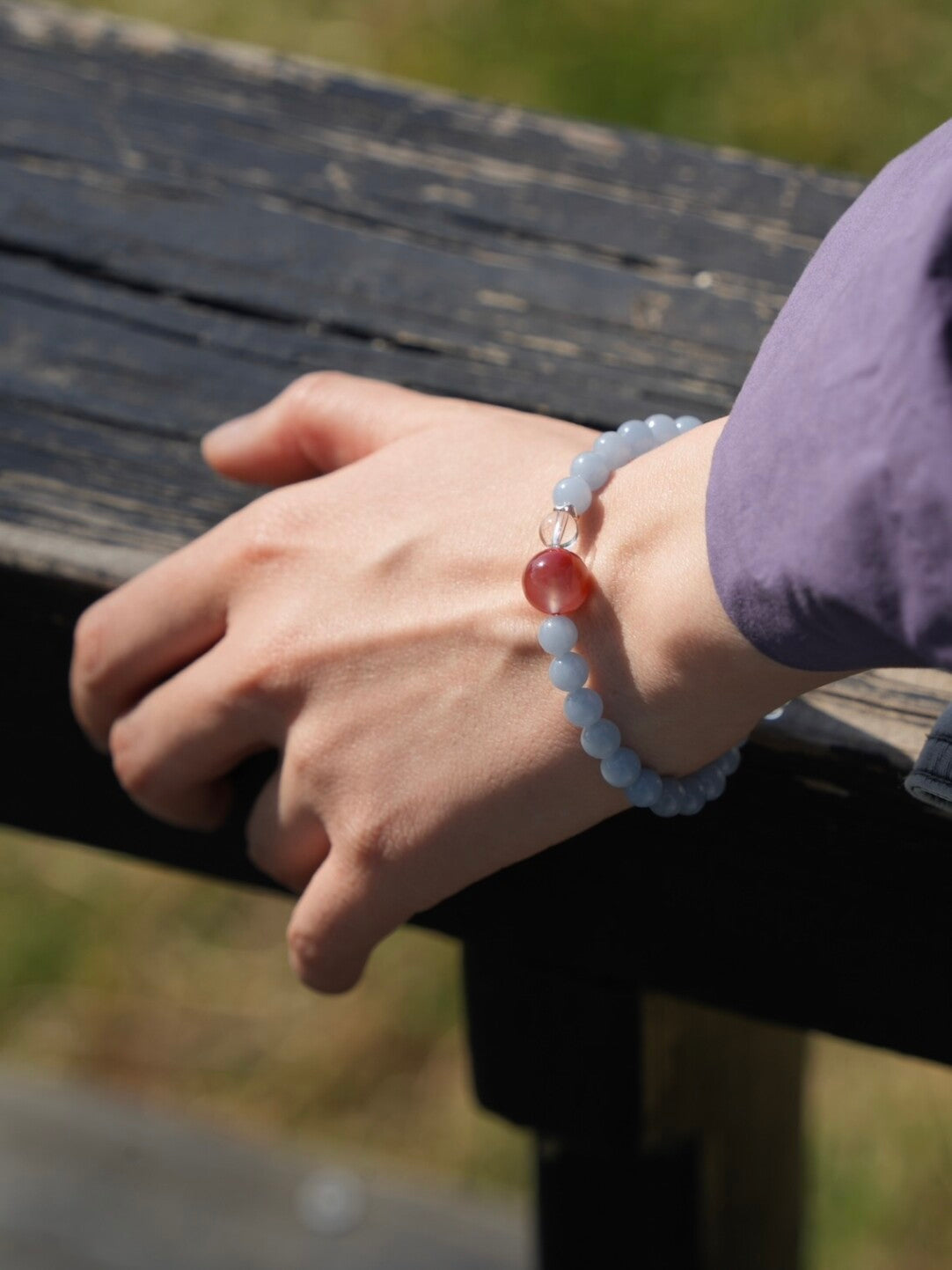 Chinoiserie Berry Mist Beaded Bracelet