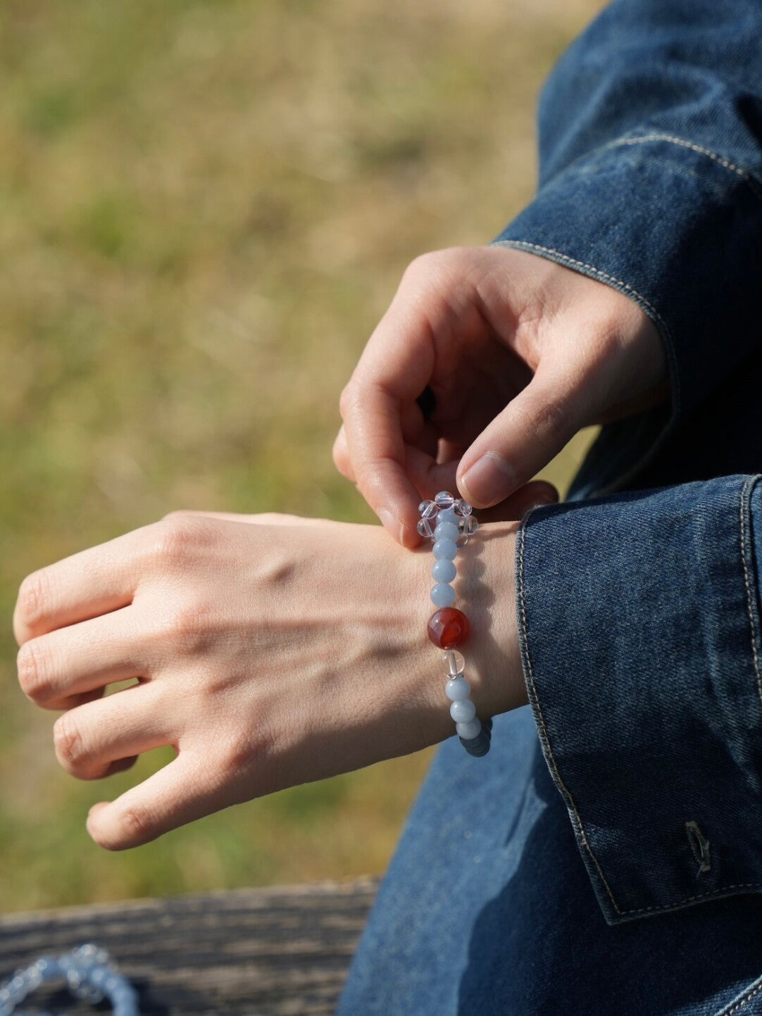Chinoiserie Berry Mist Beaded Bracelet