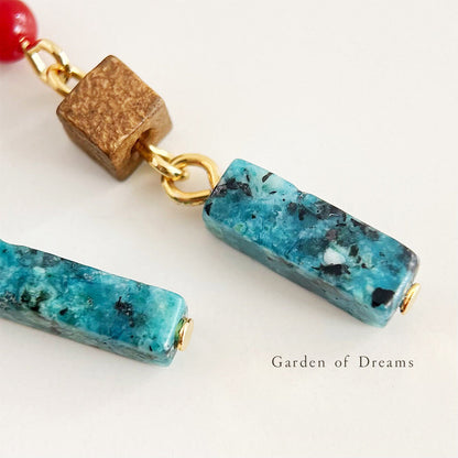 Chinoiserie Blue Ink Beaded Earrings