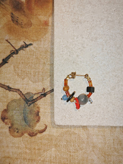 Chinoiserie Contrast Color Earrings