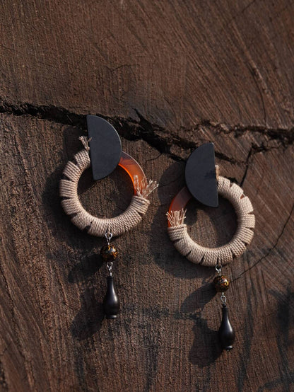 Chinoiserie Lacquer Bailey's Vase Earrings