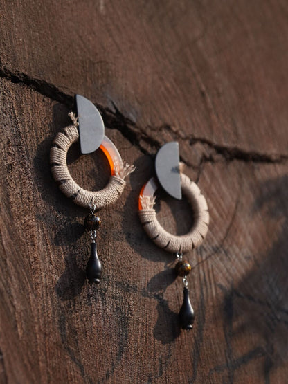 Chinoiserie Lacquer Bailey's Vase Earrings