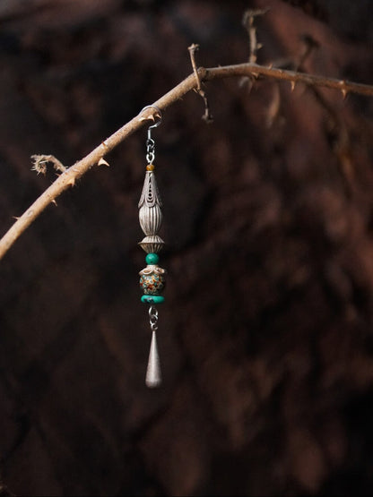 Chinoiserie Lacquer Moon Long Earrings