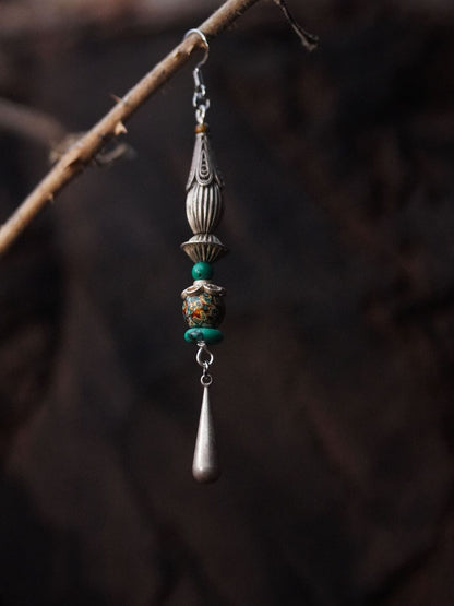 Chinoiserie Lacquer Moon Long Earrings