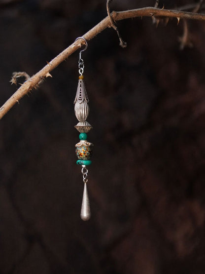 Chinoiserie Lacquer Moon Long Earrings