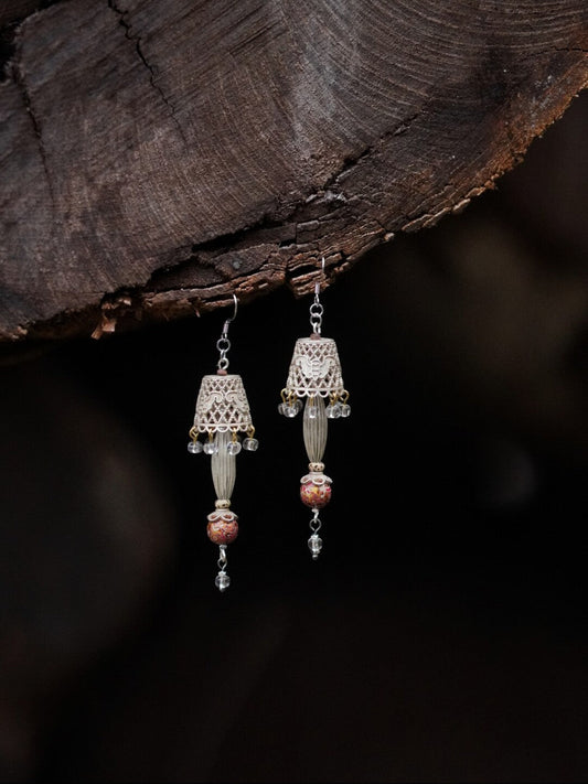 Chinoiserie Lampshade Lacquer Earrings