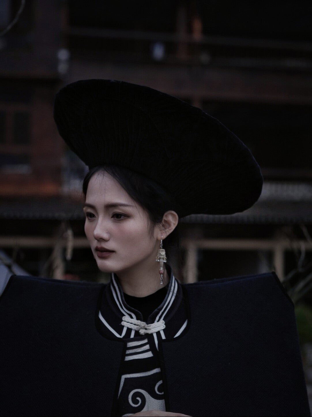 Chinoiserie Lampshade Lacquer Earrings