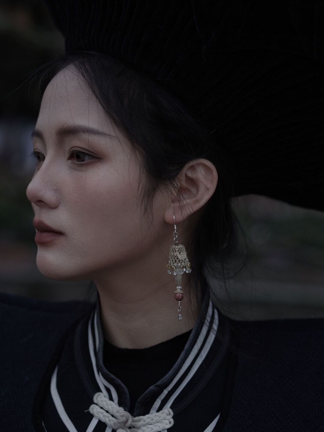 Chinoiserie Lampshade Lacquer Earrings